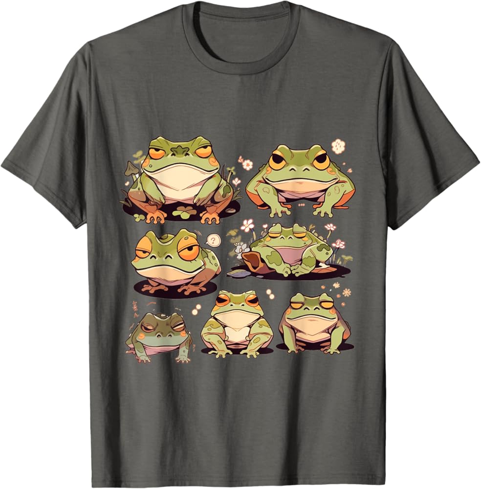 Amazon | 日本の不機嫌なカエル浮世絵 アニメ 日本アート Tシャツ | T